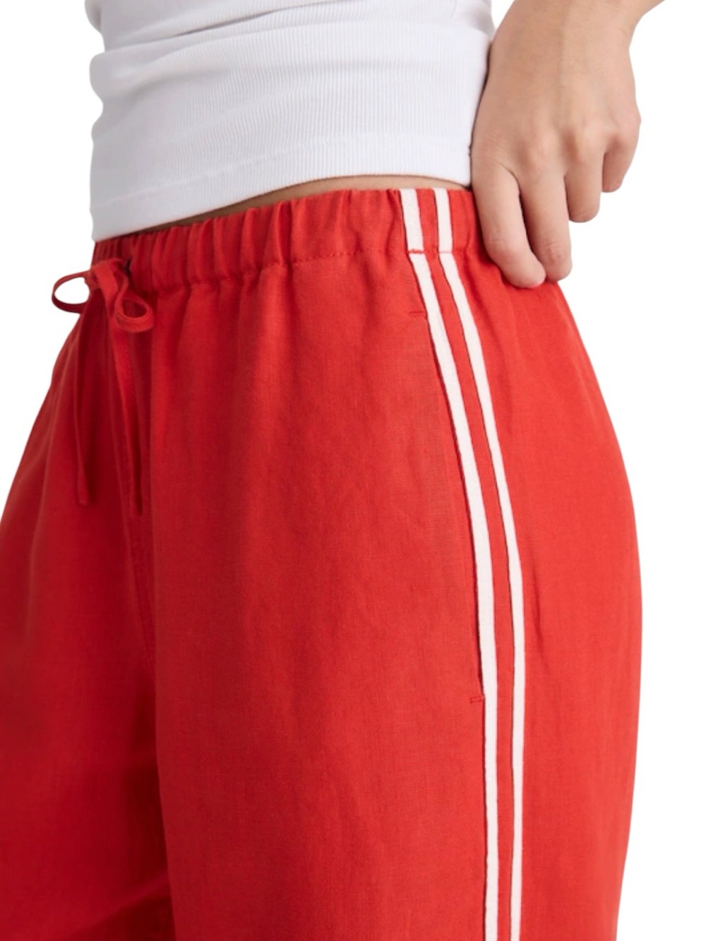 Madewell Pull On Pants (100% Linen) in Wild Poppy - Picture 3 of 13